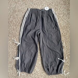 NWT Gray Ankle Track Pant with Side Ties